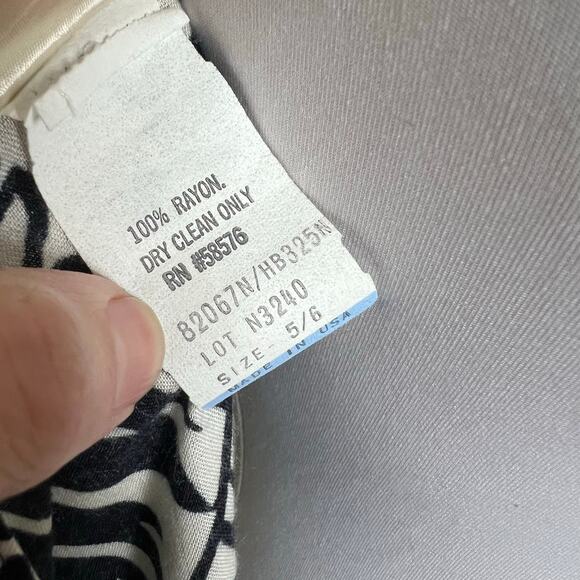 Vintage Britland Skirt 5/6 Tropical Black White High Waist Cheetah Leopard 90s - Picture 5 of 7